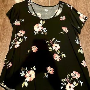 BLACK FLORAL BLOUSE